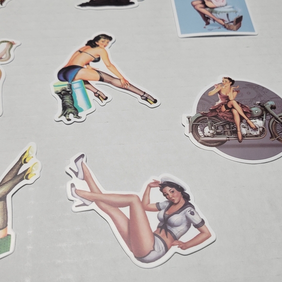 Set of 14 Vintage Sexy Pin Up Girl Vinyl Stickers  NEW - Picture 5 of 7